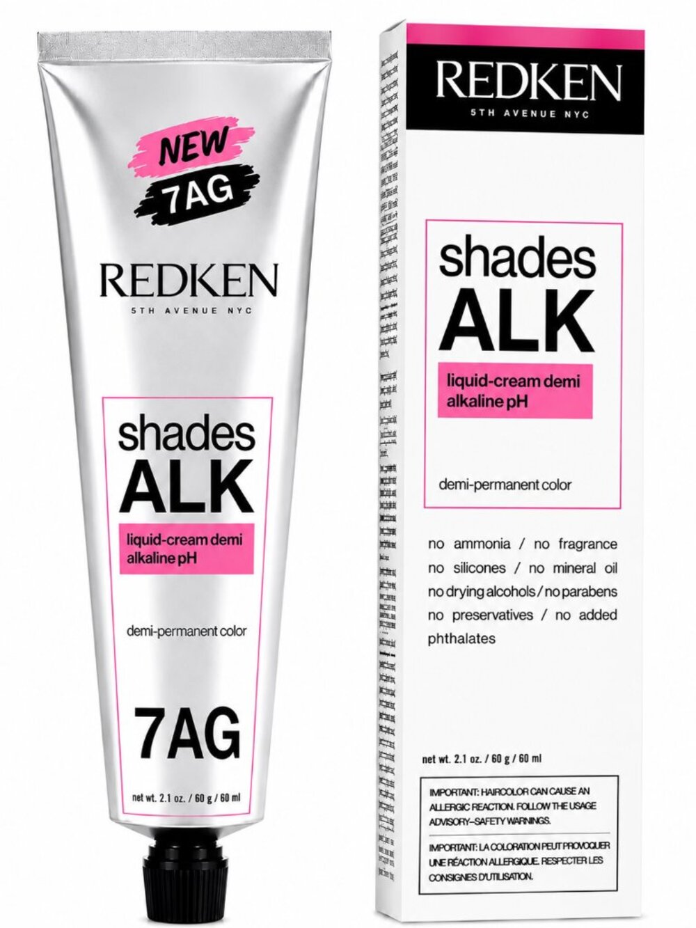 Redken Shades ALK 7AG Demi-Permanent Liquid-Cream Hair Color 2.1 oz